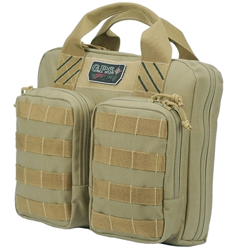 Picture of GPS Bags Tactical Double +2 Tan 1000D Nylon Teflon Coating Holds 4 Handguns T1411PCT