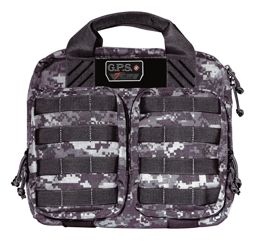 Picture of GPS Bags Double +2 Tactical Gray Digital 1000D Nylon Teflon Coating with Visual ID Storage System, Lockable YKK Zippers, MOLLE Webbing & Ammo Storage Pockets Holds UP To 4 Handguns T1413PCG