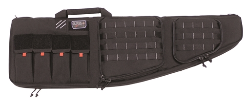 Picture of GPS Bags Tactical AR Case 43" Black 1000D Polyester with Mag & Storage Pockets, EPE Padding, Lockable Zippers, & External Handgun Pocket Holds 2 Rifles T43ARDB