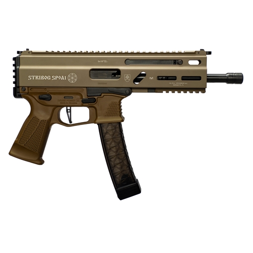 Picture of Grand Power Stribog SP45A3, Semi-automatic, Aluminum Frame Pistol, 45 ACP, 8" Barrel, Matte Finish, Flat Dark Earth, M-LOK Rail, Manual Safety, 20 Rounds, 3 Magazines 197892004794