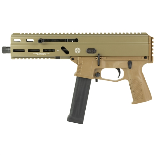 Picture of Grand Power SP10A3 Stribog 10mm Auto 20+1 8" Black Threaded Barrel, Flat Dark Earth Aluminum Picatinny Rail Receiver, FDE Polymer Grip, Thread Protector 197892004800