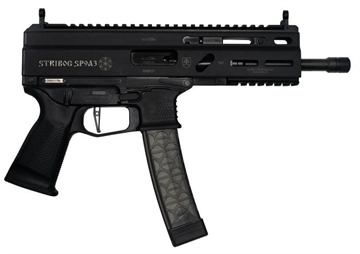 Picture of Grand Power Stribog SP9A3, Semi-Automatic Pistol, 9MM, 8" Threaded Barrel, Aluminum Frame, Non-Reciprocating Charging Handle, M-LOK Rail, Matte Finish, Black, 30 Rounds, 3 Magazines, Plastic Hard Case GRP8588005808538