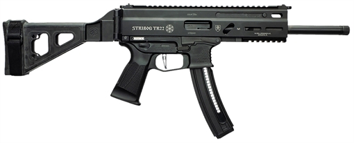 Picture of Grand Power TR22 Stribog 22 LR 25+1 8" Black Threaded Barrel, Black Picatinny Rail Receiver, Black Aluminum Frame w/Lower Picatinny Rail, SB Tactical Brace, Black Polymer Grips 197892004817