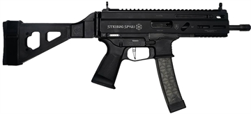 Picture of Grand Power 850003223056 SP9A1 Stribog 9mm Luger 30+1 8" Black Threaded Barrel M-LOK Handguard Black Aluminum Picatinny Rail Receiver SB Tactical Brace, Black Polymer Grip, Thread Protector 850003223056 SP9A1-SB