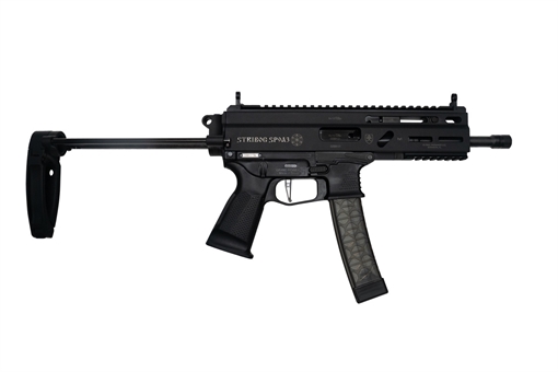 Picture of Grand Power Stribog SP9A3 Pistol - Black | 9mm | 8" Threaded Barrel | 30rd | PDW Brace w/ Tailhook SP9A3-PDW