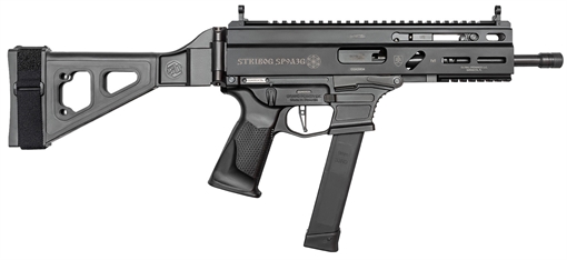 Picture of Grand Power Stribog SP9A3G Pistol - Black | 9mm | 8" Threaded Barrel | 30rd | Utilizes Glock Style Mags | Folding SBT Brace SP9A3G-SB