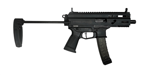 Picture of Grand Power Stribog SP9A3S Pistol - Black | 9mm | 5" Threaded Barrel | 30rd | PDW Brace w/ Tailhook SP9A3S-PDW