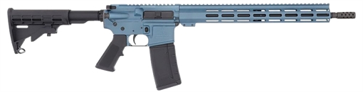 Picture of Great Lakes Firearms AR-15 223 Wylde 30+1 16" Black Nitride Threaded Barrel, Blue Titanium Cerakote Aluminum Receiver w/Picatinny Rail, M-LOK Handguard, Black Polymer Stock, Mil-Spec Grip GL15223BLU