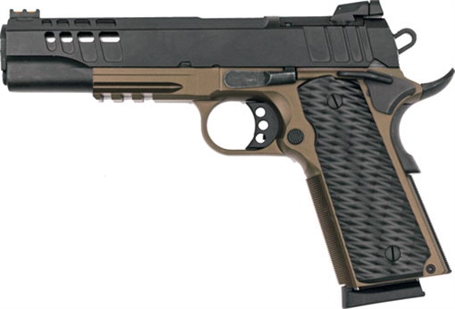 Picture of GREAT LAKES FIREARMS 1911 HGA 45ACP 5 IN BBL RMSC OPTIC CUT PORTED SLIDE BRONZE/SS GL191145FSSBRZ GL1911-45FSS BRZ