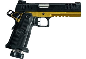 Picture of GREAT LAKES SYNERGY 1911 DBL STACK 9MM GLXY GOLD 5" O.R. RAIL, 2-20RD MAGS GL1911DS-9FSS-GLD GL1911DS9FSSGGLD