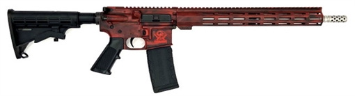 Picture of GREAT LAKES FIREARMS GL-15 RIA 223 WYLDE 16IN BBL ORC BATTLEWORN LIPSTICK RED/SS 30RD MAG GL15223SS B-LRD GL15223SSBLRD