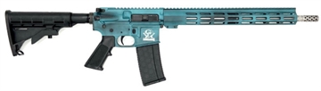 Picture of GREAT LAKES FIREARMS GL-15 RIA 223 WYLDE 16IN BBL ORC BATTLEWORN TEAL/SS 30RD MAG GL15223SS B-TEA GL15223SSBTEA
