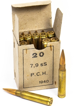 Picture of GREEK 8MM 1940 SURPLUS AMMO 198G FMJ 20RD BX 960RD CS AM1015