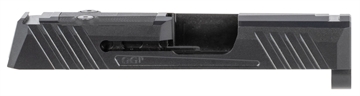 Picture of Grey Ghost Precision GGP365 Version 1 Slide Fits Sig P365, Optic Cut Compatible w/Sig RomeoZero & Shield RMS-C, Aggressive Front & Rear Serrations, 17-4 Stainless Steel w/Black DLC Finish GGP365BLK1