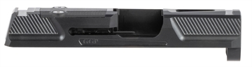 Picture of Grey Ghost Precision GGP365 Version 2 Slide Fits Sig P365, Optic Cut Compatible w/Sig RomeoZero & Shield RMS-C, Fine Front & Rear Serrations, 17-4 Stainless Steel w/Black DLC Finish GGP365BLK2