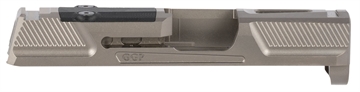 Picture of Grey Ghost Precision GGP365 Version 2 Slide Fits Sig P365, Optic Cut Compatible w/Sig RomeoZero & Shield RMS-C, Fine Front & Rear Serrations, 17-4 Stainless Steel w/Gray DLC Finish GGP365GRY2