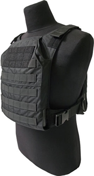 Picture of Grey Ghost Gear Minimalist Plate Carrier, Body Armor Carrier, Designed to Carry 10" X 12" Hard Plates or Large ESAPI Plates, Constructed from Mil-Spec Materials to Stand Up to Hard Use, the Inside Faces of the Carrier are Lined with Air Mesh for Comfort and Breathability, Black 0007-2