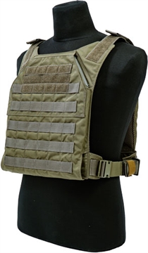 Picture of Grey Ghost Gear Minimalist Plate Carrier, Body Armor Carrier, Designed to Carry 10" X 12" Hard Plates or Large ESAPI Plates, Constructed from Mil-Spec Materials to Stand Up to Hard Use, the Inside Faces of the Carrier are Lined with Air Mesh for Comfort and Breathability, Ranger Green 0007-6