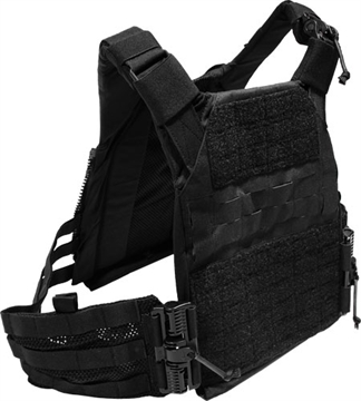 Picture of Grey Ghost Gear SMC Plate Carrier, Body Armor Carrier, Laminate Nylon, Designed to Carry a Pair of 10" X 12" Hard Plates or Most Large SAPI Plates, This Carrier is "One Size Fits All" Thanks to it's Adjustable Shoulder Straps and Cummerbund, 1.5 lbs Without Plates, Black PGTG0295-2