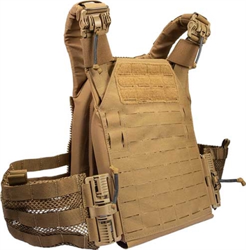 Picture of Grey Ghost Gear SMC Plate Carrier, Body Armor Carrier, Laminate Nylon, Designed to Carry a Pair of 10" X 12" Hard Plates or Most Large SAPI Plates, This Carrier is "One Size Fits All" Thanks to it's Adjustable Shoulder Straps and Cummerbund, 1.5 lbs Without Plates, Coyote Brown GTG0295-14
