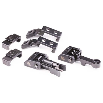 Picture of Griffin Armament M2 Sight Deploy Kit, Front/Rear Folding Sights, Fits Picatinny Rails, Matte Black Finish, Includes 12 O'Clock & 45 Degree Bases GAM2DK