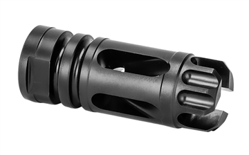 Picture of Griffin Armament Gate-LOK Flash Comp Black Nitride 17-4 Stainless Steel with 1/2"-28 tpi Threads, 2.21" OAL & .863" Diameter for 5.56x45mm NATO M4SD, M4SDK, M4SD2 & 30SD Series Silencers XHP556FC
