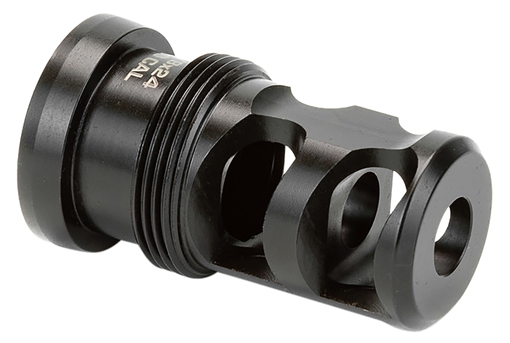 Picture of Griffin Armament Paladin 2 Port Taper Mount Black Melonite QPQ 17-4 Stainless Steel with 5/8"-24 tpi Threads, 1.88" OAL & 1.07" Diameter for 30 Cal TMPB30C5824