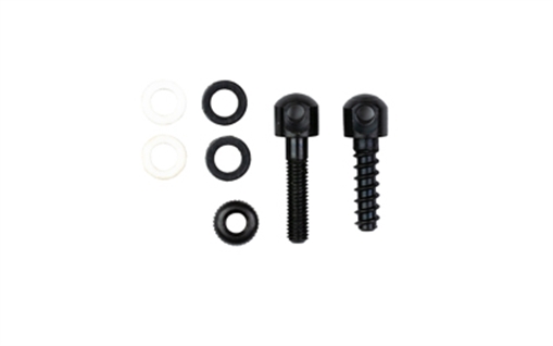 Picture of GrovTec , Swivel Studs, Black Oxide Finish, Black, Includes (1) 7/8" Machine Screw Stud and Nut, (1) 3/4" Wood Screw Stud, (2) Spacers GTHM47