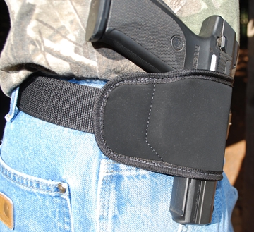 Picture of GrovTec US Inc Multi-Fit OWB Size 98 Black Suede Belt Loop Fits Small/Med Semi-Auto Right Hand GTHL15098BLK