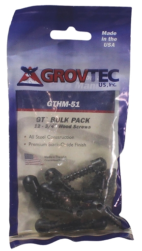 Picture of GrovTec US Inc Wood Screw Swivel Studs 0.75" 12-Pack Black GTHM51