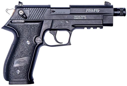 Picture of GSG FireFly 22 WMR 13+1 4.90" Black Threaded Barrel, Black Aluminum Serrated Slide, Black Aluminum Frame w/Picatinny Rail, Textured Grip GERMFF13