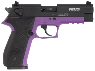 Picture of GSG FireFly 22 LR 10+1 4" Black Serrated Slide, Purple Zinc Alloy w/Accessory Rail Frame, Black Polymer Grip GERG2210FFL