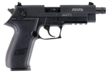 Picture of GSG FireFly 22 LR 10+1 4.90" Black Steel/Threaded Barrel, Serrated Slide, Zinc Alloy w/Accessory Rail Frame, Black Polymer Grip GERG2210TFF