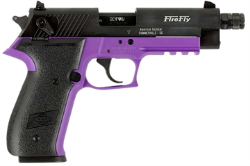 Picture of GSG FireFly 22 WMR 13+1 4.90" Black Threaded Barrel, Purple Aluminum Serrated Slide, Purple Aluminum Frame w/Picatinny Rail, Textured Grip GERG2213TFFLA
