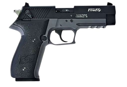 Picture of GSG FireFly 22 WMR 13+1 4.90" Black Threaded Barrel, Smoke Gray Aluminum Serrated Slide, Smoke Gray Aluminum Frame w/Picatinny Rail, Textured Grip GERG2213TFFSA