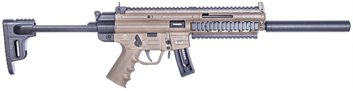Picture of GSG GSG-16 Carbine Full Size 22 LR 10+1 16.25" Black Flat Dark Earth Polymer Receiver Black Collapsible w/Storage Compartment Stock Right Hand GSGGERGGSG1610T