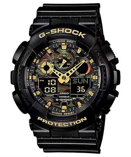 Picture of GSHOCK GA-100CF-1A9 ANALOG DIGITAL BLK/CAMO DIAL GA100CF1A9 079767994983