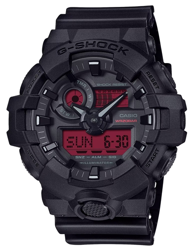 Picture of GSHOCK GA-700BBR-1ACR ANALOG DIGITAL BLK/RED GA700BBR1ACR 889232401317