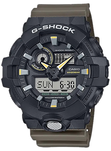 Picture of GSHOCK ANLG-DIGTL CNTR BUT LGHT GRN GA710TU1A3CR