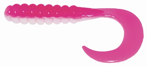 Picture of GSM 2" CURL TAIL GRUB PINK/WHITE 10 PK CTG212