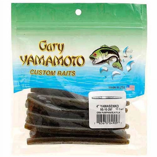 Picture of GSM SENKO GREEN PUMPKIN W/ LARGE BLACK FLAKE (10 PACK) YAM-9S-10-297