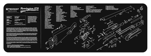 Picture of TekMat Remington 870 Mat, 12"x36", Black, Includes Small Microfiber TekTowel, Packed In Tube TEK-R36-REM-870