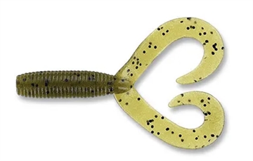 Picture of GSM DOUBLE TAIL GRUB GRN PUMPKIN W/ LARGE BLACK FLAKE 20PK YAM-15-20-297