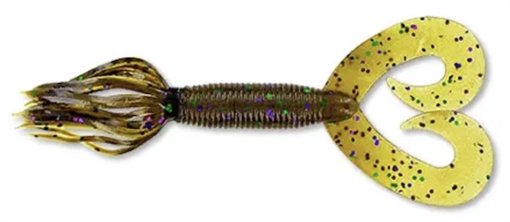 Picture of GSM DOUBLE TAIL HULA GRUB GRN PMK W/ LRG GRN & PUR FLK 10PK YAM-93-10-301