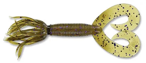 Picture of GSM DOUBLE TAIL HULA GRUB GRN PMK W/ PURP & COPR FLK 10PK YAM-93-10-330