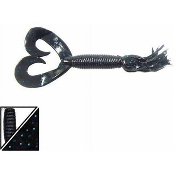 Picture of GSM DOUBLE TAIL HULA GRUB BLACK W/ LARGE BLUE FLAKE 10PK YAM-93-10-021