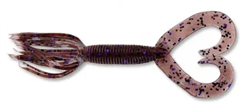 Picture of GSM DOUBLE TAIL HULA GRUB CINNAMON W/ BLK & PURPLE FLAKE 10PK YAM-93-10-221