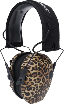 Picture of Walker's Razor Slim Electronic Muff 23 dB Over the Head Leopard Print/Black Polymer GWPRSEM-LEO GWP-RSEM-LEO