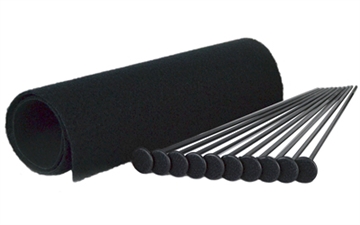 Picture of Gun Storage Solutions Rifle Rods, Fit .22 Caliber and Larger, 16" Length, Black, Includes 15"x19" Shelf Liner, 10 Pack RR10SK-BL