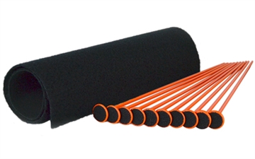 Picture of Gun Storage Solutions Rifle Rods, Fit .22 Caliber and Larger, 16" Length, Orange, Includes 15"x19" Shelf Liner, 10 Pack RR10SK-OR
